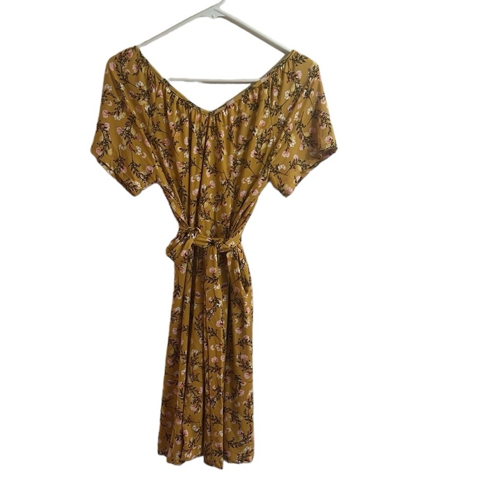 Ninexis/Nadine West Mustard/Pink/Brown Dress, Size Medium, New w/Tags.
